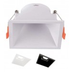 Foco empotrar Cuadrado Konica 102x102mm, para Lámpara GU10/MR16, Blanco ó Negro